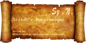 Szitár Narcisszusz névjegykártya